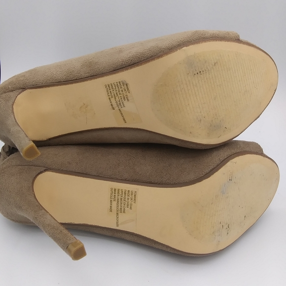 JUSTFAB suede open toe heel booties women’s Size 9 - Picture 7 of 7